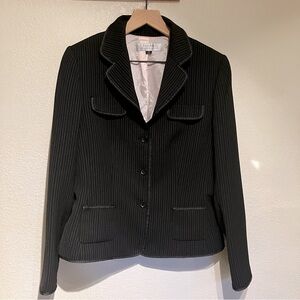 Tahari Pinstripe Black and Pink Blazer Size 10